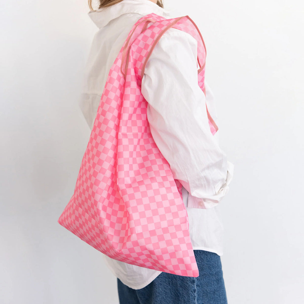 Check It Tickle Me Pink Reusable Shopper Bag Foldable Nylon