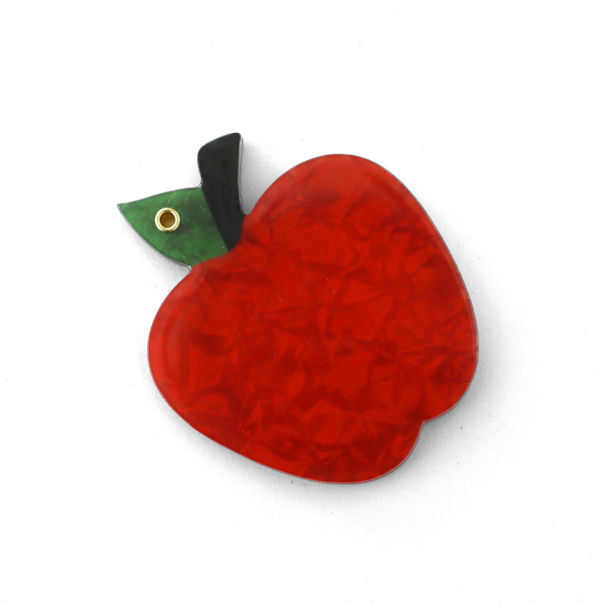 Apple-shaped acetate compact mirror