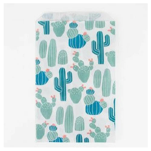 Cactus-themed treat bags for party favors