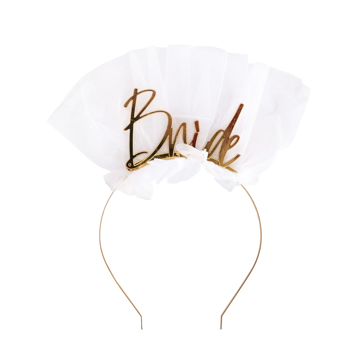 Gold metal Bride headband with attached veil