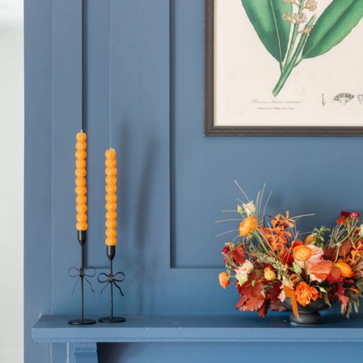 Stacked Pumpkin Taper Candle Set for Fall Decor