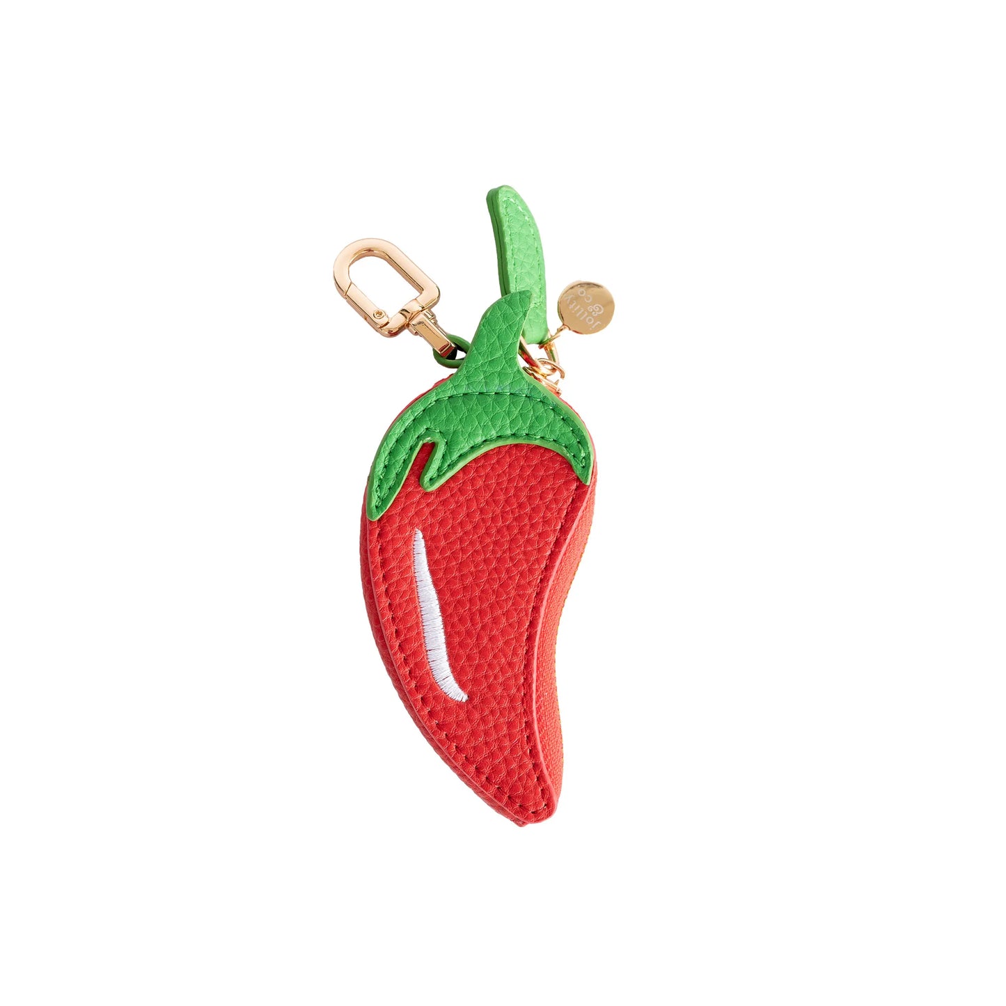 Chili Pepper Bag Charm Playful PU Accessory Zipper Pocket