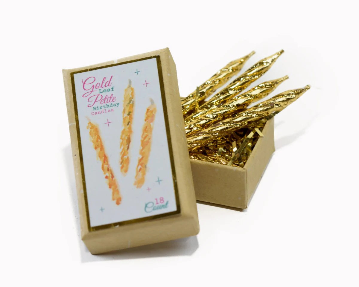 Gold Glitter Birthday Candles for Cake Metallic Sparkle