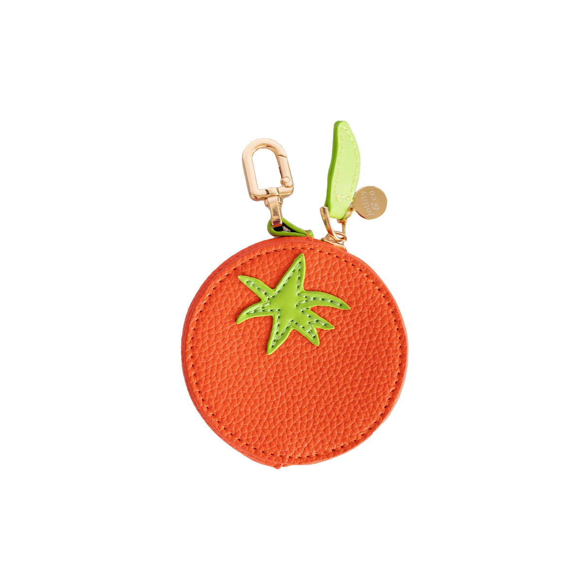Tomato Bag Charm Fun Fruit-Themed Accessory PU Zipper Pocket