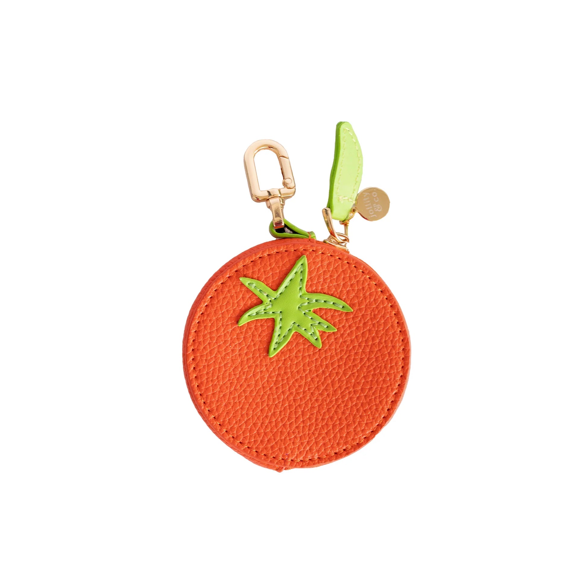 Tomato Bag Charm Fun Fruit-Themed Accessory PU Zipper Pocket